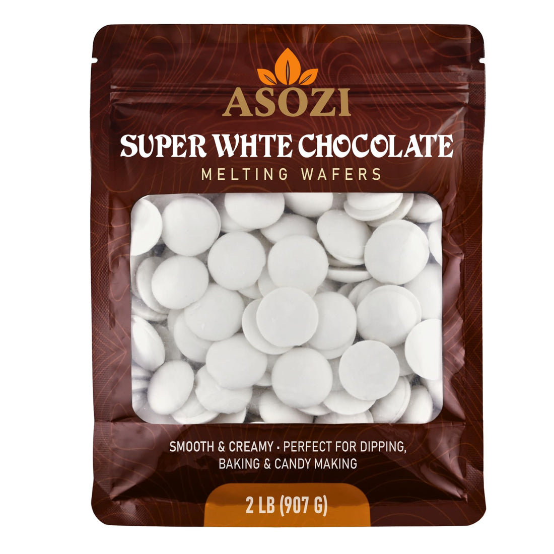 Super White Chocolate Melting Wafers 2lb – Smooth and Creamy, Perfect for Dipping, Baking, Candy Making, and Decorating Desserts – Ideal for Fountains, Coating, and Molded Chocolates