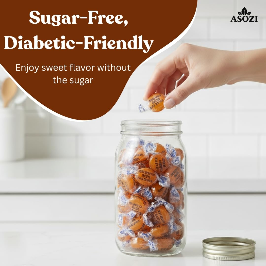 ASOZI Arcor Sugar Free Cinnamon Hard Candy- 1lb Bulk Sugar Free Hard Candy, Cinnamon Discs Individually Wrapped Keto And Diabetic Friendly, for Parties & Holidays