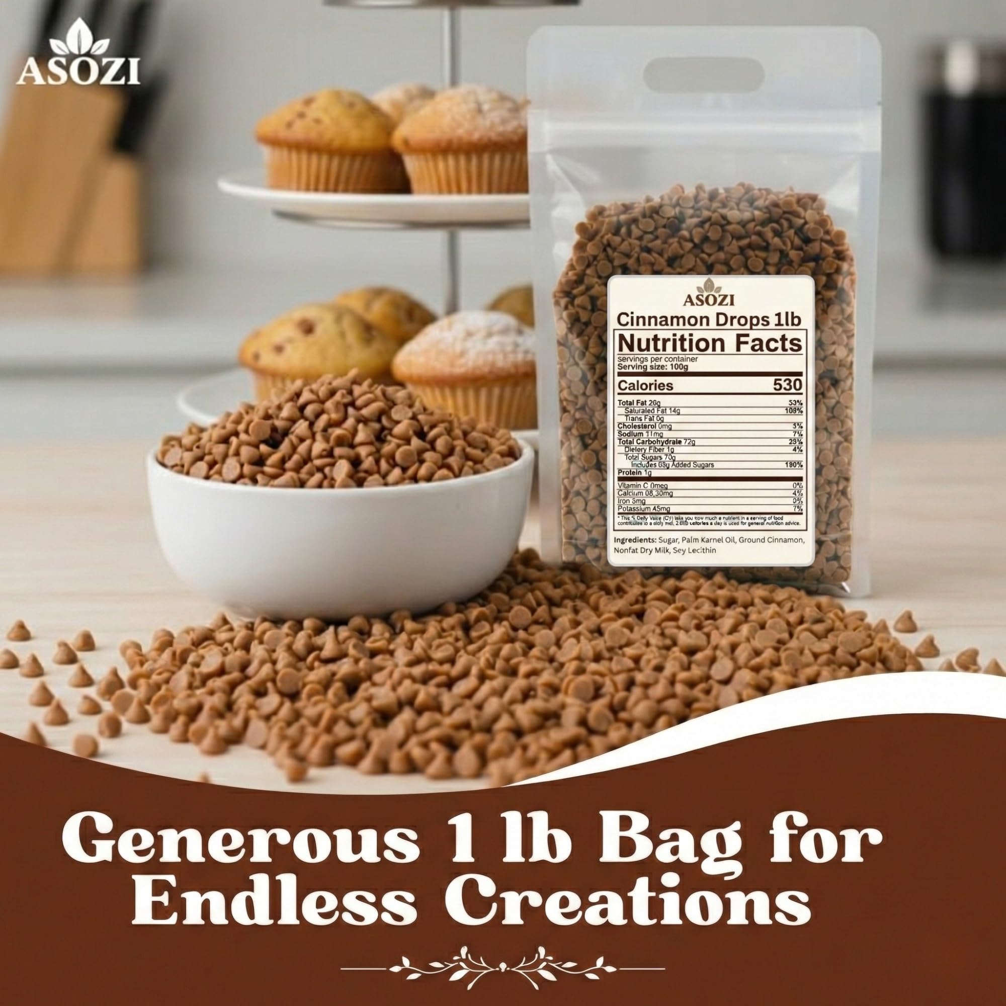 Green Mint Baking Chips - Small Drops for Baking and Candy - 4,000 Drops/Lb Mint Chocolate Chips