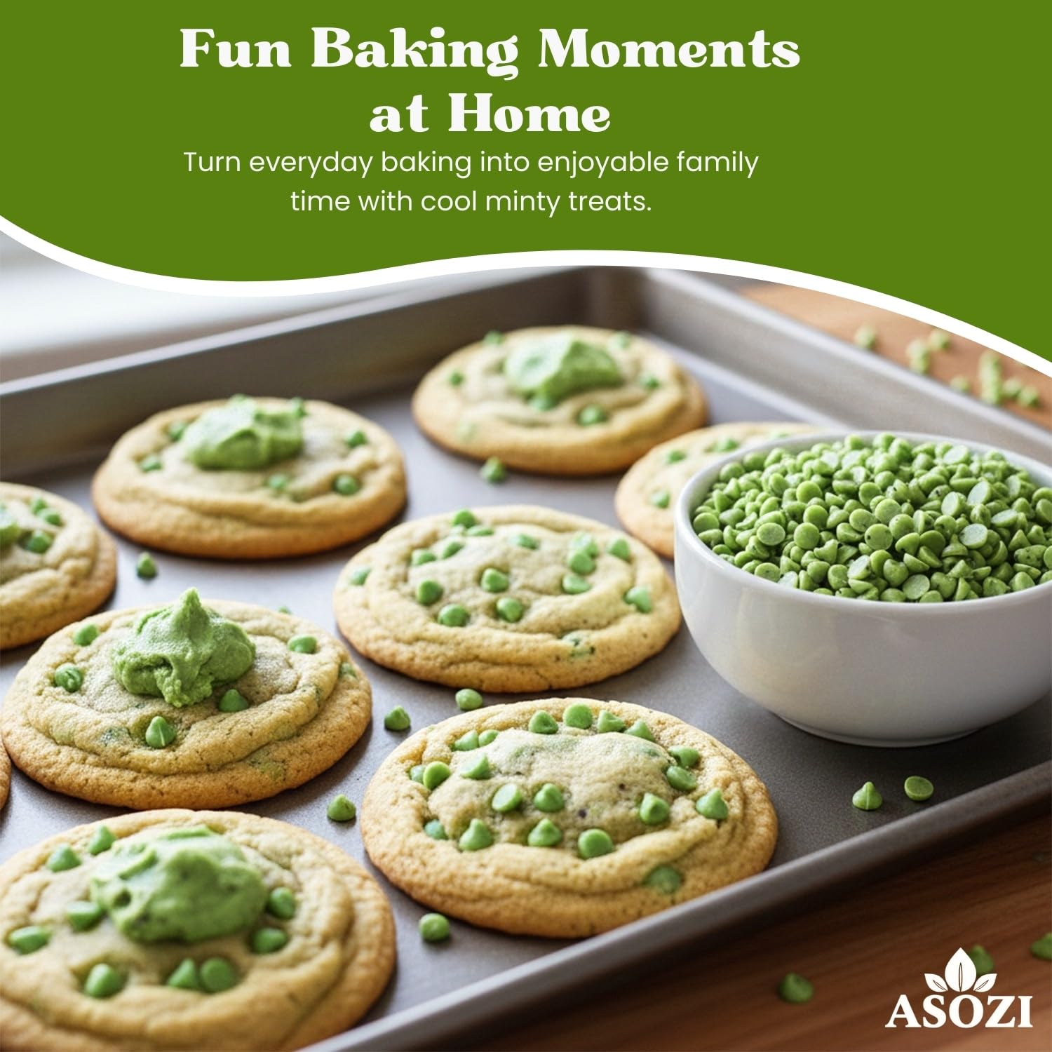 Green Mint Baking Chips - Small Drops for Baking and Candy - 4,000 Drops/Lb Mint Chocolate Chips