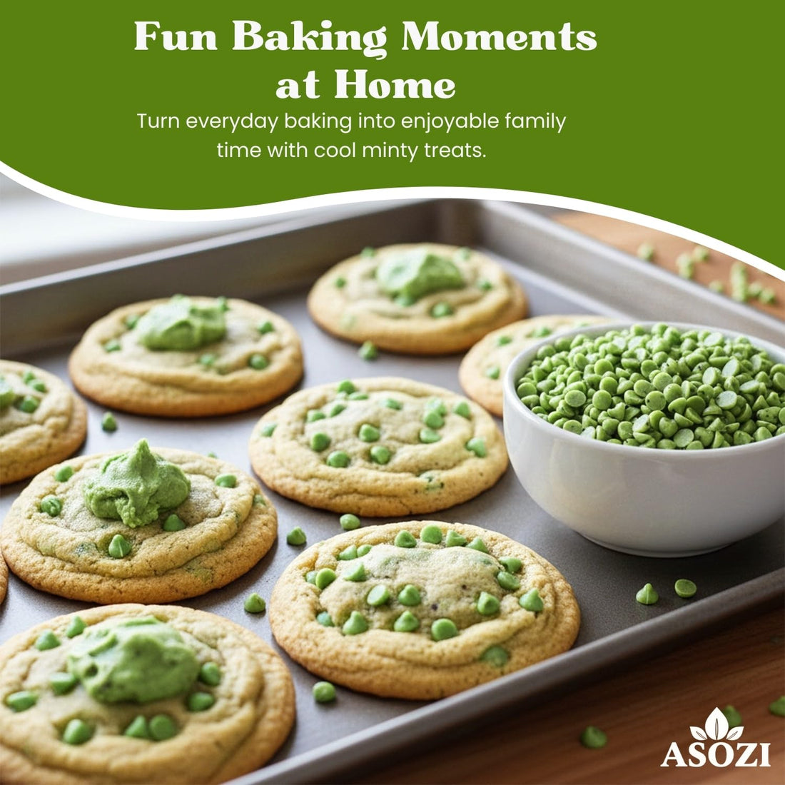 Green Mint Baking Chips - Small Drops for Baking and Candy - 4,000 Drops/Lb Mint Chocolate Chips
