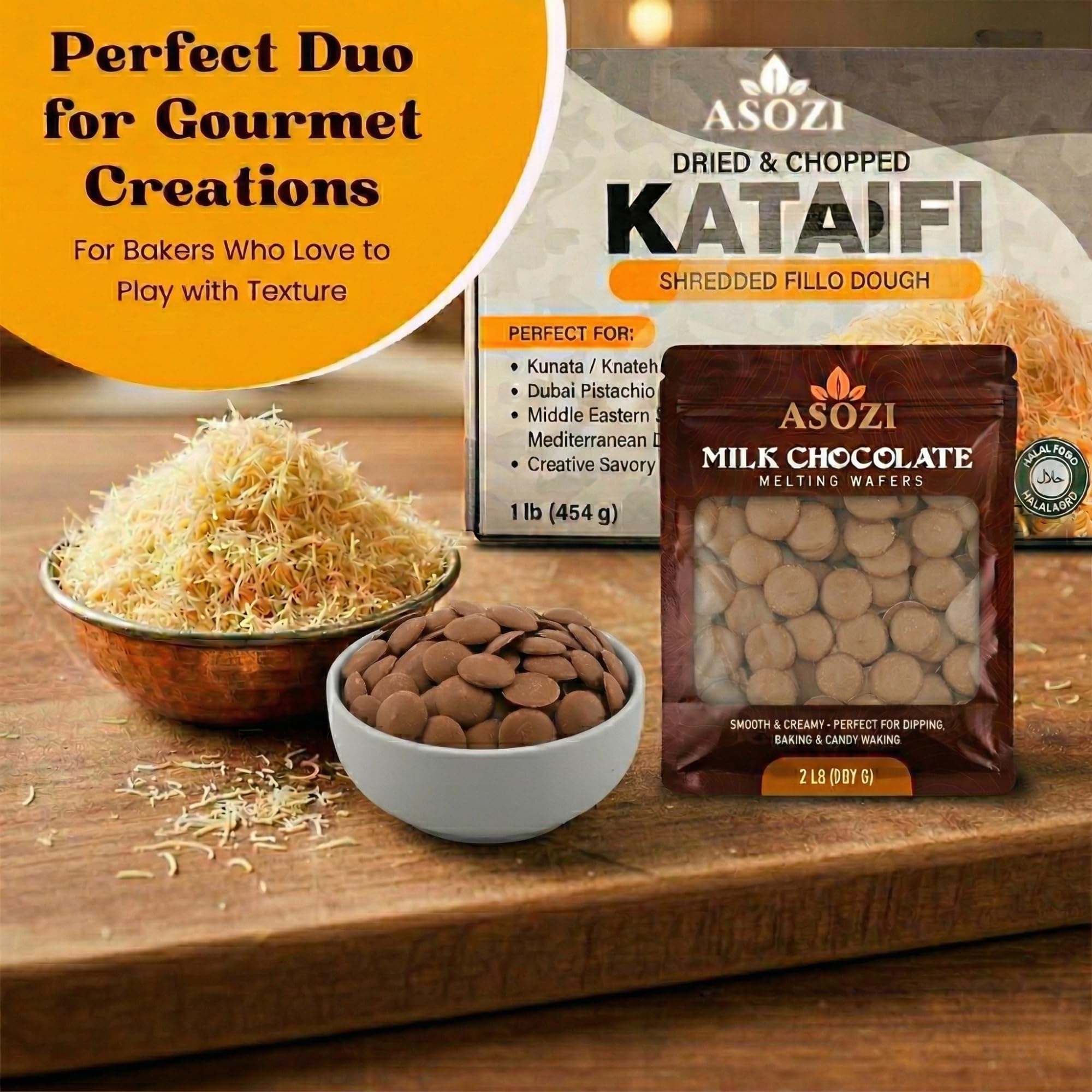 Dried Kataifi Pastry Dough 16 Ounce | Shredded Fillo for Dubai Chocolate Bar, Kunafa and Baklava | Kadayif Phyllo Strands for Pistachio Cream Desserts