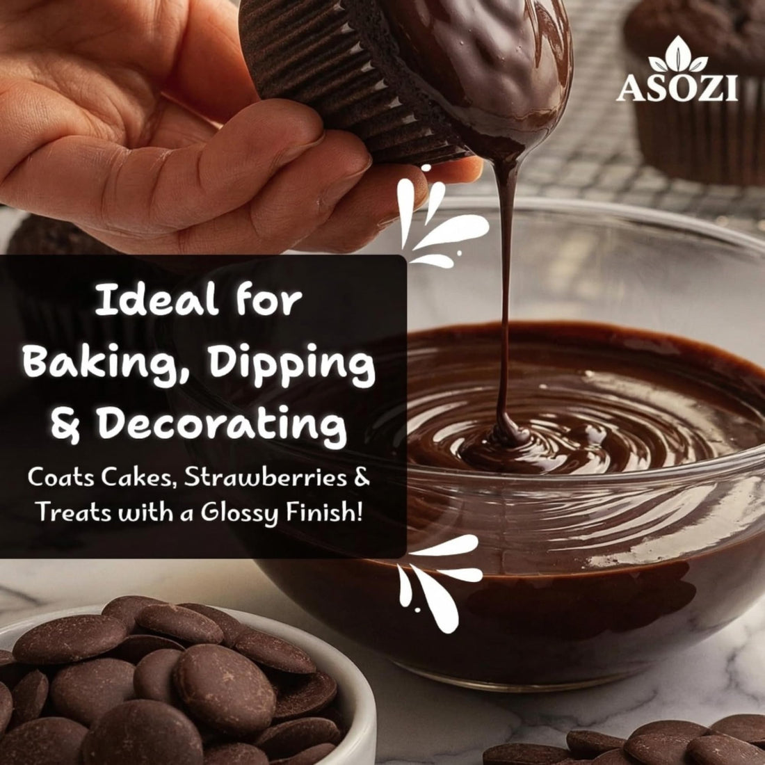 Dark Chocolate Melting Wafers 5lb – Smooth and Creamy, Perfect for Dipping, Baking, Candy Making, and Decorating Desserts – Ideal for Fountains, Coating, and Molded Chocolates