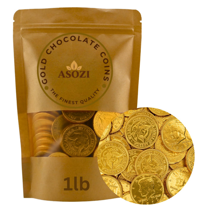 Gold Chocolate Coins 1lb, Approx 80 Pieces, of Premium Milk Chocolate Gold Coins, Ideal Coin Candy for Gift Baskets, and Holiday Celebrations, Parties, Events, and Festive Decorations St. Patrick's Day