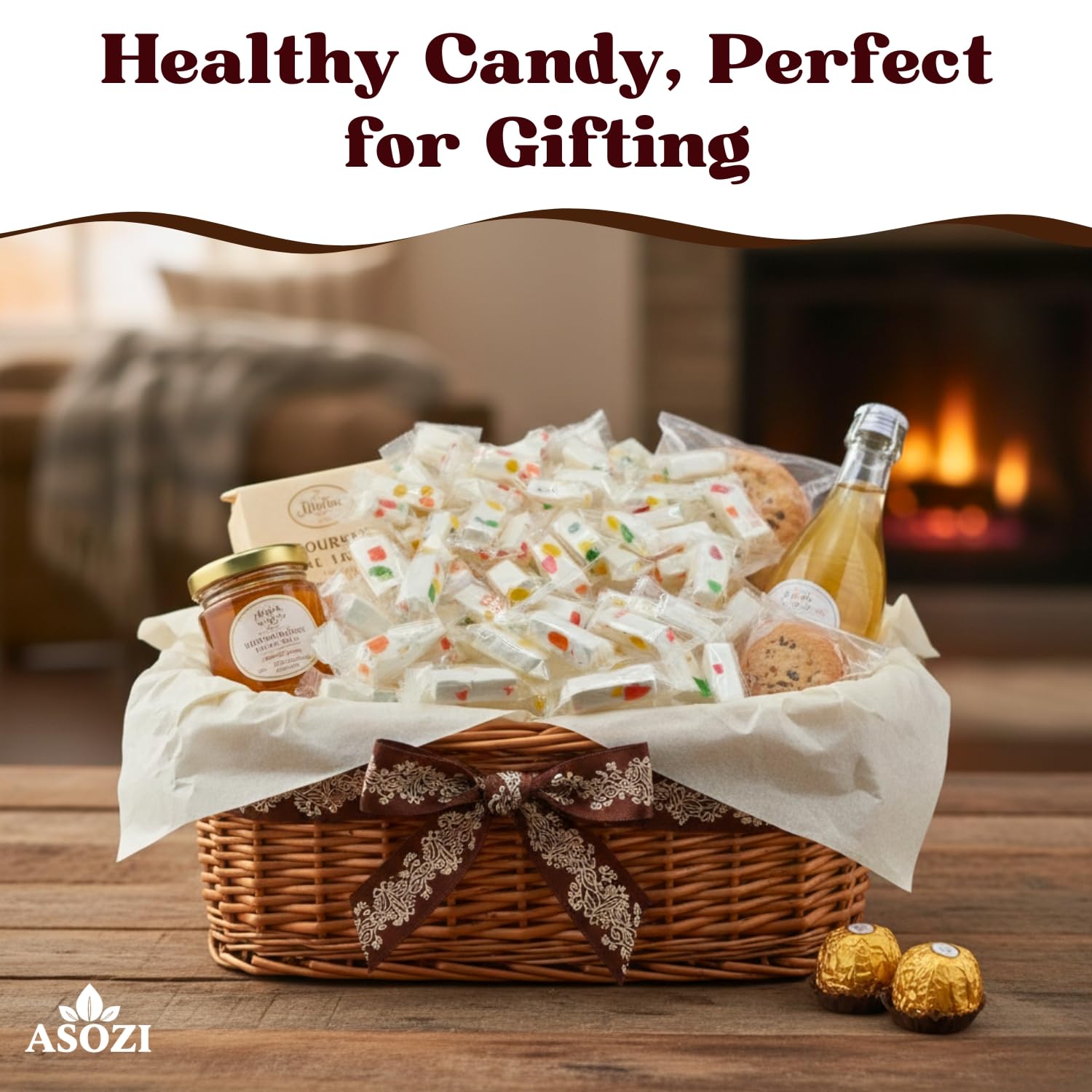 Jubes Nougat Candy with Fruity Jelly Beans 1lb Colorful Fruity Fresh Delicious Individually Wrapped Nougat Candy Treats Gluten Free 16lb by ASOZI