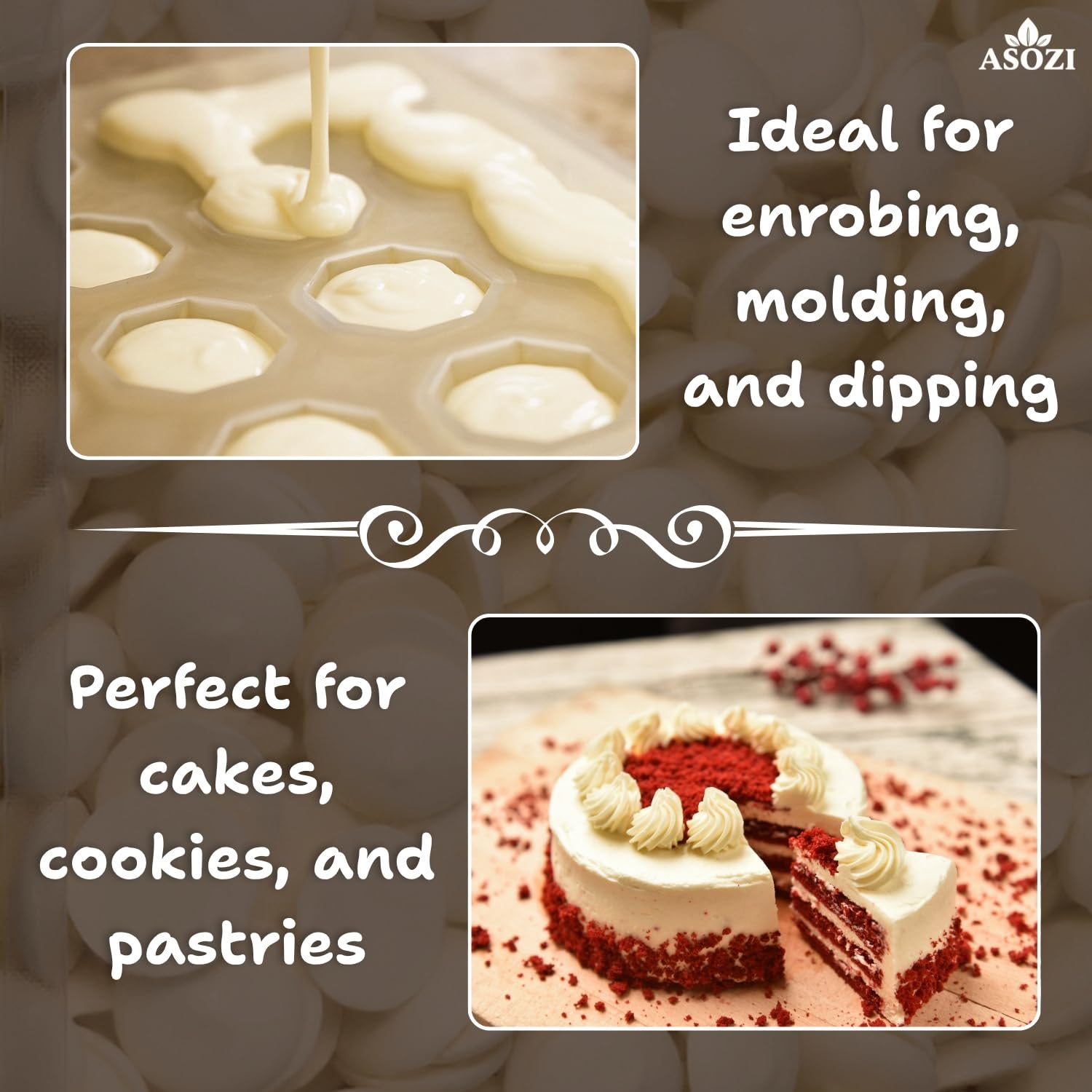 Super White Chocolate Melting Wafers 2lb – Smooth and Creamy, Perfect for Dipping, Baking, Candy Making, and Decorating Desserts – Ideal for Fountains, Coating, and Molded Chocolates