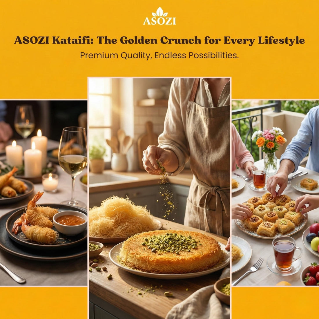Dried Kataifi Pastry Dough 16 Ounce | Shredded Fillo for Dubai Chocolate Bar, Kunafa and Baklava | Kadayif Phyllo Strands for Pistachio Cream Desserts