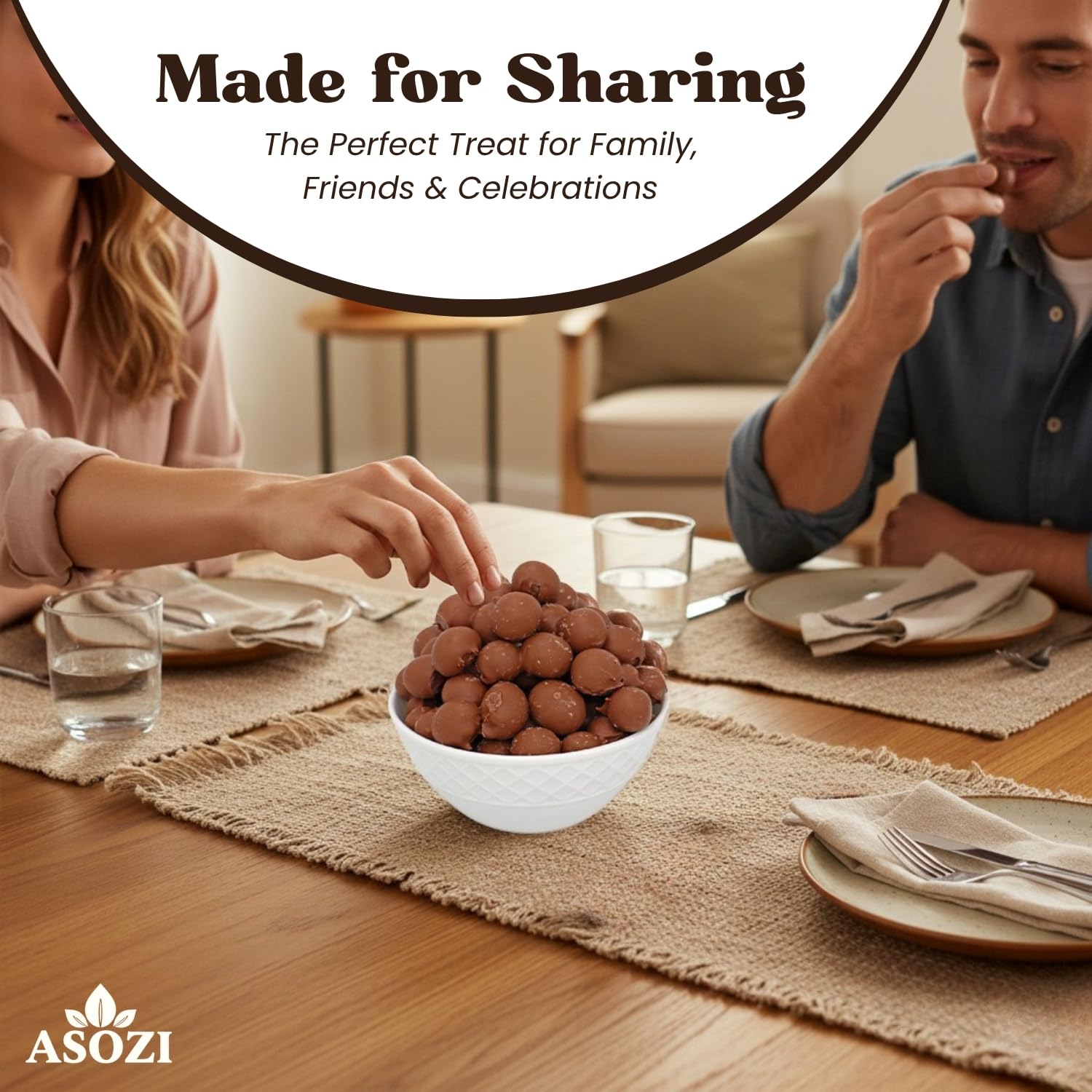 Double Dipped Milk Chocolate Covered Peanuts 2LB Resealable Bag – Extra Thick Chocolate Coating, Crunchy Premium Peanuts, Bulk Candy Snack for Parties, Baking & Gifting ASOZI
