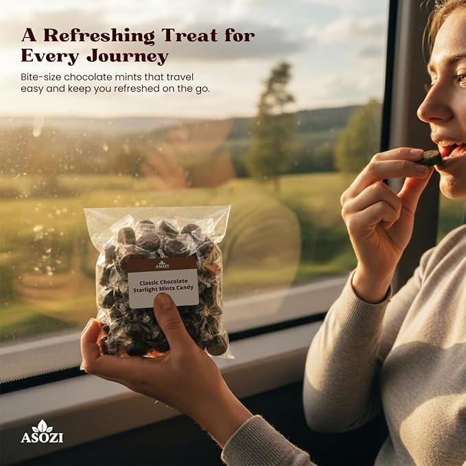 Classic Chocolate Starlights Mints Candy Bulk - Refreshing Candy Starlight Mints for Palette Freshening After Dinner or Bold Chocolatey Pick-Me-Up Anytime - Delicious and Timeless 1lb (Chocolate)