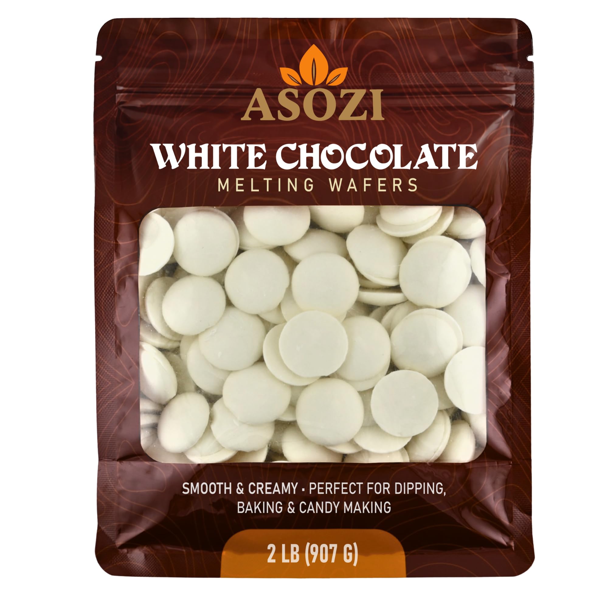 Super White Chocolate Melting Wafers 2lb – Smooth and Creamy, Perfect for Dipping, Baking, Candy Making, and Decorating Desserts – Ideal for Fountains, Coating, and Molded Chocolates