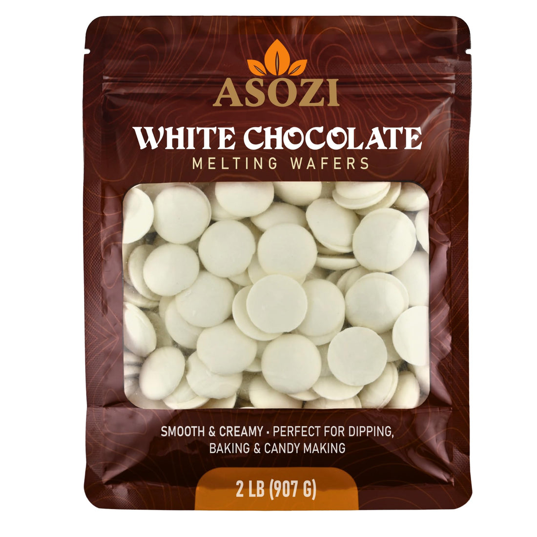 Super White Chocolate Melting Wafers 2lb – Smooth and Creamy, Perfect for Dipping, Baking, Candy Making, and Decorating Desserts – Ideal for Fountains, Coating, and Molded Chocolates