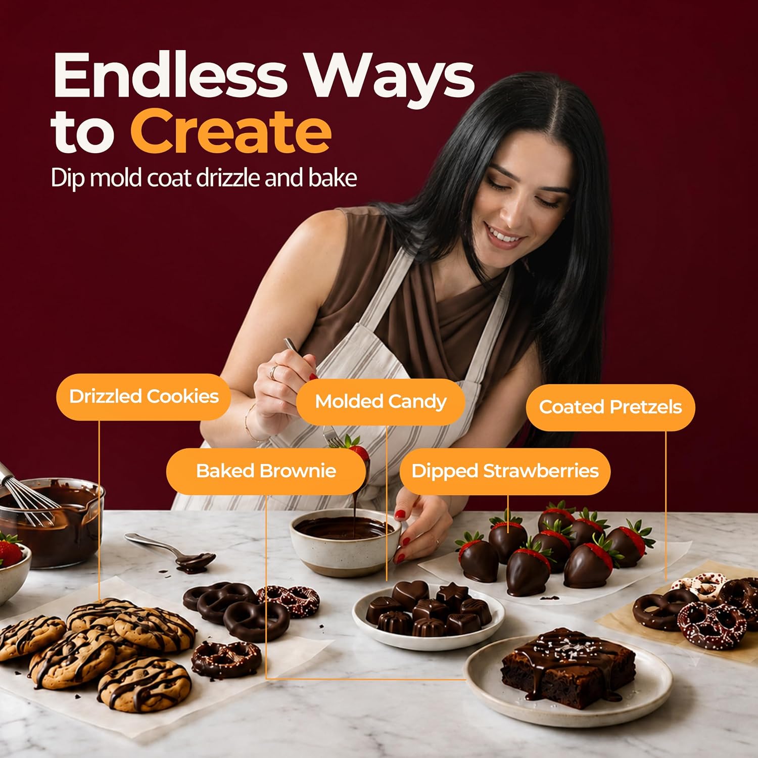 Dark Chocolate Melting Wafers 2lb | Candy Melts for Dipping & Baking