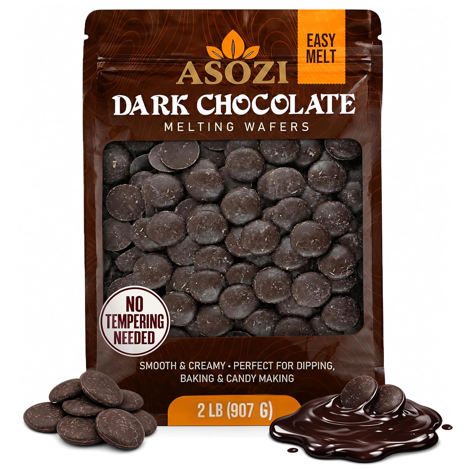 Dark Chocolate Melting Wafers 2lb | Candy Melts for Dipping & Baking