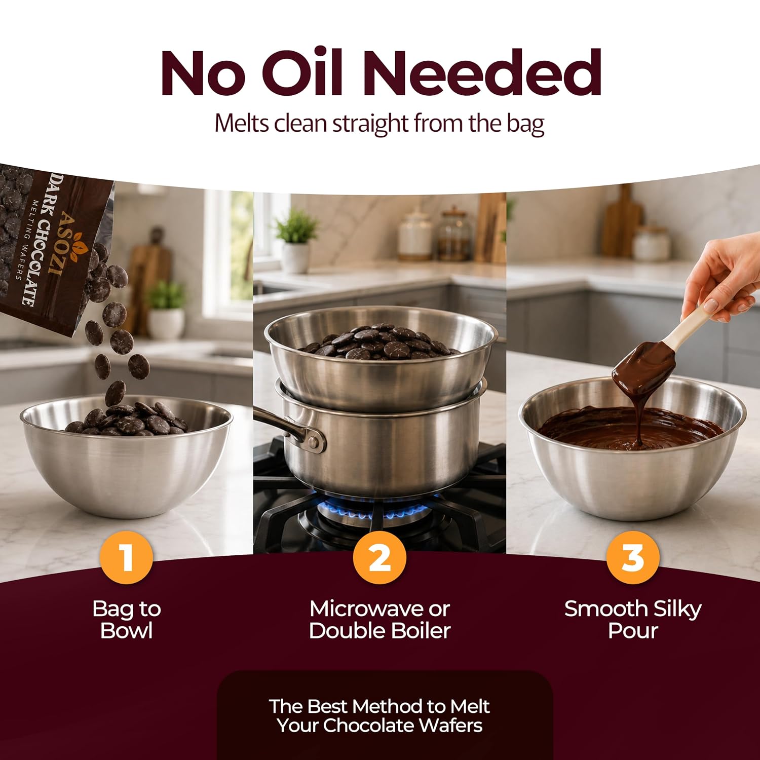 Dark Chocolate Melting Wafers 2lb | Candy Melts for Dipping & Baking