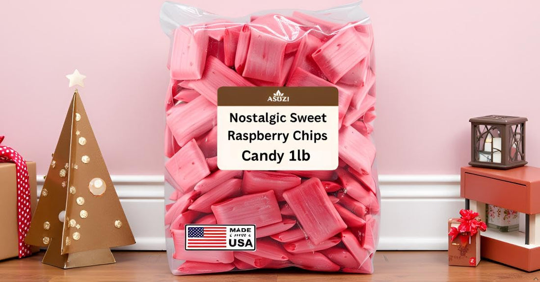 Old Fashioned Raspberry Chips Candy 1lb - Nostalgic Sweet Treat with Crispy Texture - Perfect for Sweet Treats Gift, Celebrations, and Holiday Festivities, (Raspberry)