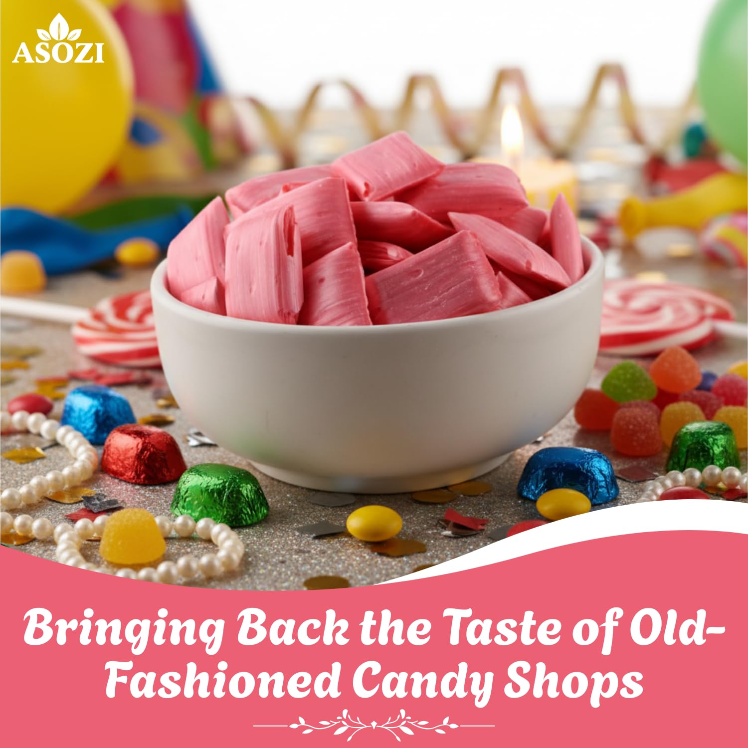 Old Fashioned Raspberry Chips Candy 1lb - Nostalgic Sweet Treat with Crispy Texture - Perfect for Sweet Treats Gift, Celebrations, and Holiday Festivities, (Raspberry)