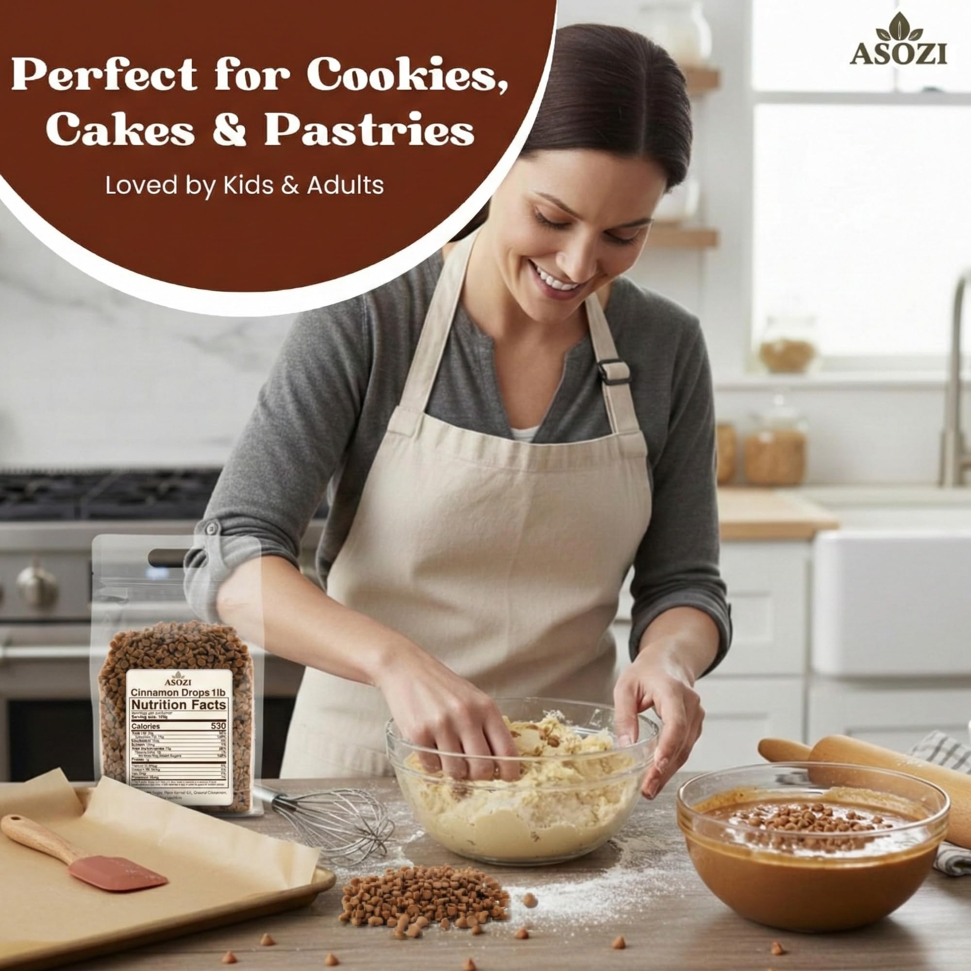 Green Mint Baking Chips - Small Drops for Baking and Candy - 4,000 Drops/Lb Mint Chocolate Chips