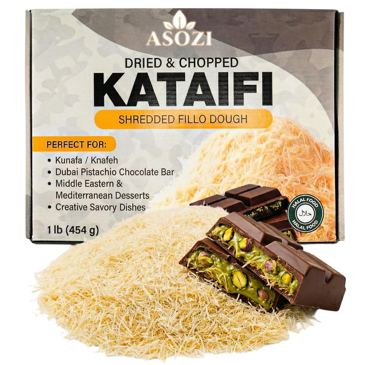 Dried Kataifi Pastry Dough 16 Ounce | Shredded Fillo for Dubai Chocolate Bar, Kunafa and Baklava | Kadayif Phyllo Strands for Pistachio Cream Desserts