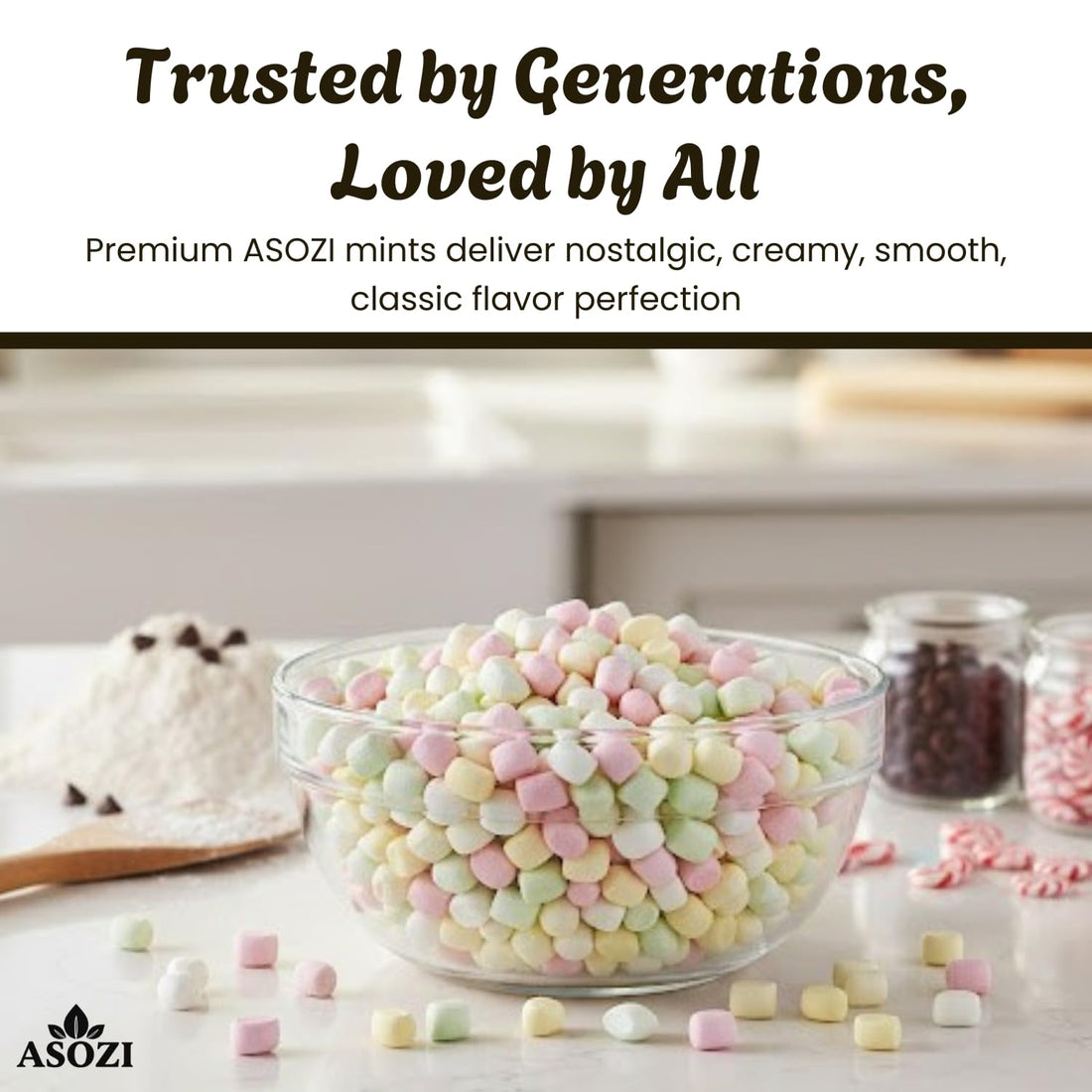 Butter Mints Assorted 1.5lb-Soft Butter Dinner Mints, Buttermints Pillow Pastel Mint, Refreshing Peppermint Sweets, Bulk Assorted Mints for Parties, Office Bowls, Holiday Treats & Candy Buffets by ASOZI